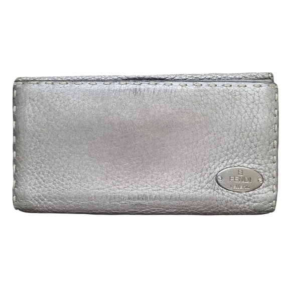 Fendi Metallic Gray Bifold Wallet - Picture 2 of 8